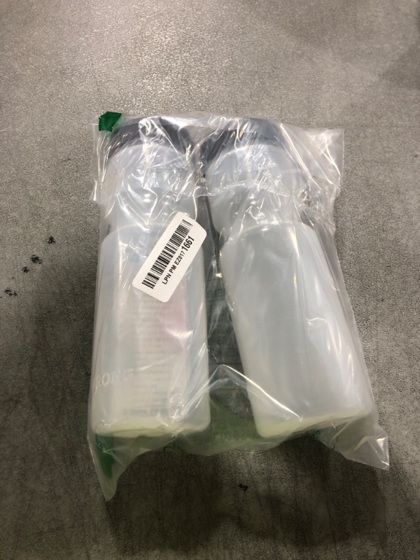 Photo 1 of 50 Strong Sports Squeeze Water Bottle 2 Pack – 22 oz. BPA Free Easy Open Push/Pull Cap – USA Made (Clear/Black)