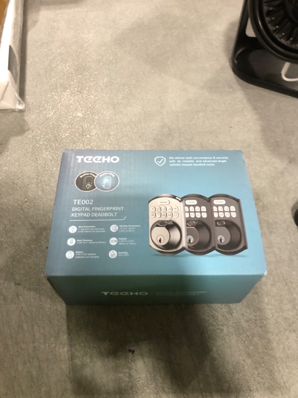 Photo 1 of TEEHO TE002 Fingerprint Door Lock - Keyless Entry Door Lock - Electronic Keypad Deadbolt - Smart Locks for Front Door - Auto Lock - Easy Installation - Matte Black