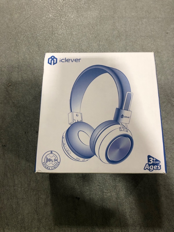 Photo 1 of iClever BTH03 Kids Bluetooth Headphones, Colorful LED Lights, 35H Playtime, Bluetooth 5.4, Type C Fast Charging, Safe Volume, Stereo Sound Mic, On Ear Kids Wireless Headphones for iPad Airplane, Blue