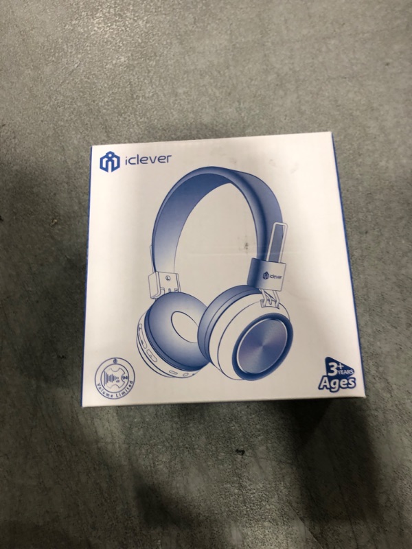 Photo 1 of iClever BTH03 Kids Bluetooth Headphones, Colorful LED Lights, 35H Playtime, Bluetooth 5.4, Type C Fast Charging, Safe Volume, Stereo Sound Mic, On Ear Kids Wireless Headphones for iPad Airplane, Blue
