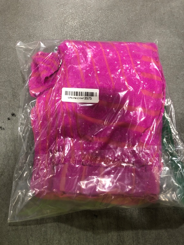 Photo 1 of EVALESS Hot Pink Pants for Women Sparkly Glitter High Waisted Wide Leg Sequin Flare Trousers Bell Bottom Clubwear S 4 6