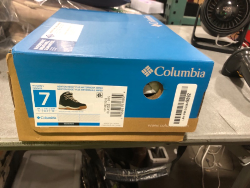 Photo 1 of Columbia Womens Newton Ridge Plus Waterproof Amped, Black/Blush Rose, 7