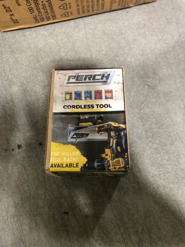 Photo 1 of PERCH 9 Pack Tool Holder Wall Mount for DeWalt 20v/60v Cordless Tools - Snap Fit Drill Hanger With 18 Screws - Easy to Install, Screw in and Lock