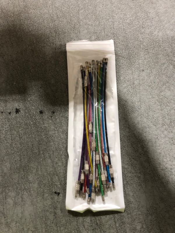 View 2 of CooBigo 16 Pack Stainless Steel Loops 2mm Coated Wire Keychain Cable Large Keyrings 6 inch Key Chain for Luggage Tags, Key Tags, Keyrings, Kitchen utensils, Duster-Assorted Colors