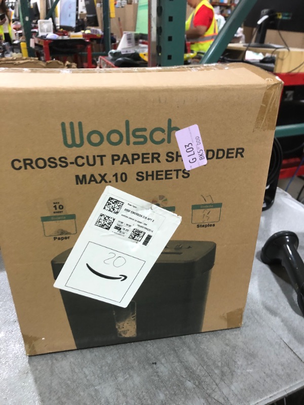 Photo 1 of Woolsche Paper Shredder,10-Sheet Cross Cut with 3.43-Gallon Basket, P-4 Security Level,3-Mode Design - Shreds CD and Credit Card,Durable,Fast and Jam Proof for Home Office (ETL Certified)