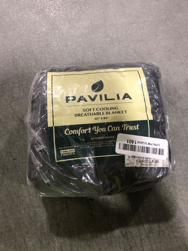 Photo 1 of PAVILIA Cooling Blanket for Hot Sleepers, Lightweight Summer Blanket for Bed, Cooling Chill Throw Blanket for Night Sweats Absorb Heat for Adult Kids on Warm Night, Black, 60x80inch, Twin