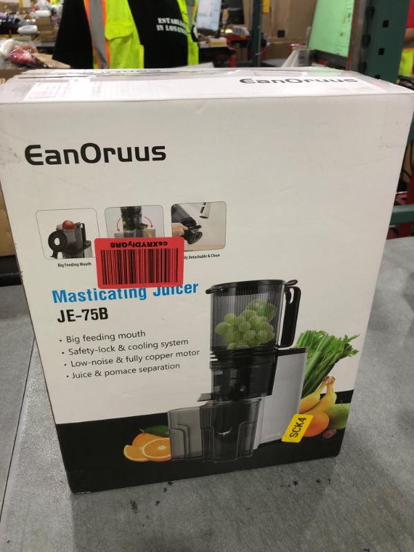 Photo 1 of Cold Press Juicer, 5.8" Wide Feed Chute Juice Extractor Machine with 400W, High Juice Yield, Slow Masticating Juicer for Whole Vegetables & Fruits, Metallic Silver