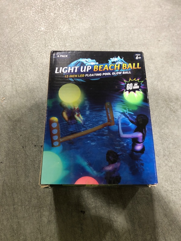 Photo 1 of FLAMDYNO Pool Toys - 4 Pack Light Up Beach Balls for Kids w/ 8 Light Modes, Pool Beach Games Balls for Outdoor or Indoor Activities, Glow in The Dark Pool Beach Decorations for Kids and Adults