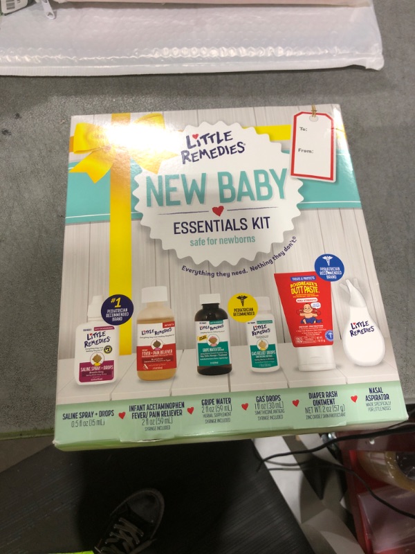 Photo 1 of Little Remedies, New Baby Essentials Kit, 6 Newborn Essentials, Saline Nasal Spray, Gas Relief Drops, Gripe Water, Fever Reliever, & Diaper Ointment
