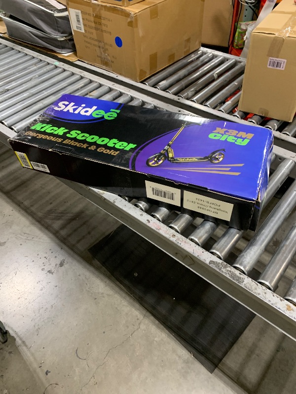 Photo 1 of SKIDEE Scooters for Kids 8 years and Up - Foldable Scooter with 8-Inch Wheels and Anti-Shock Suspension - 4 Adjustment Levels for Expanding the Handlebar Up To 41 Inches High - 220 Lbs Weight Capacity