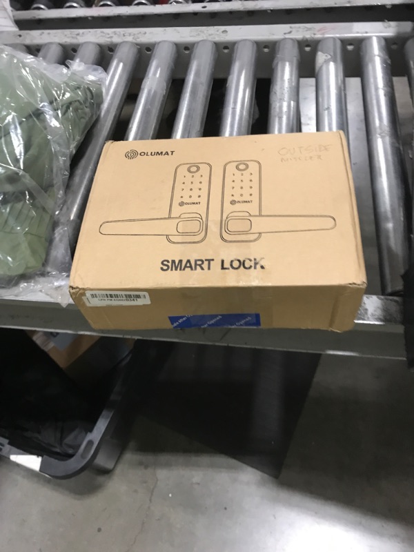 Photo 1 of Smart Door Lock, OLUMAT Keyless Entry Door Lock Fingerprint Door Lock with Keypad Digital Lock with Handle for Home, Rental, Garage, Office and Hotel
