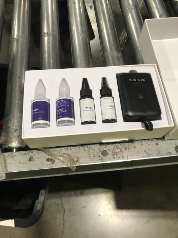 Photo 1 of V Light Hair Extensions Kit Mini V Light Hair Extension Set With V Light Lamp*1 V light glue*2 Hair Extensions Remover*2 VLight Remover Machine*1 comb*1 clip*2 for Salon Hairstyles(Black machine set)