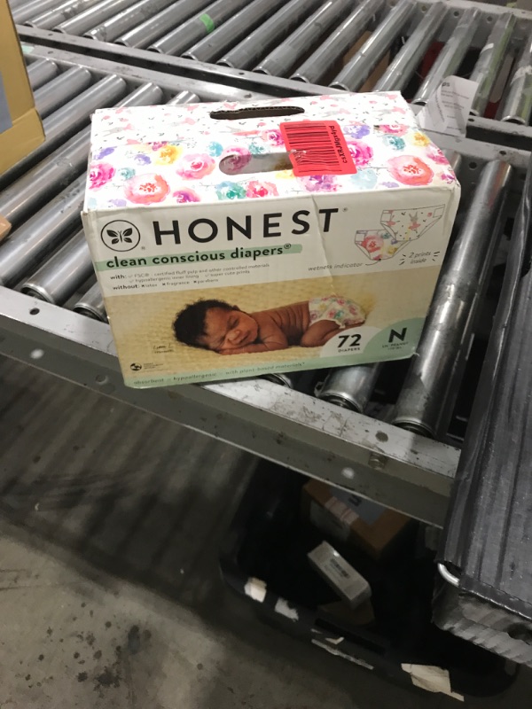 Photo 1 of The Honest Company Clean Conscious Diapers for Delicate Skin | Up to 100% Leakproof | Hypoallergenic, Fragrance Free | Girl Prints | Club Box, Size Newborn, 72 Count (Prints May Vary)