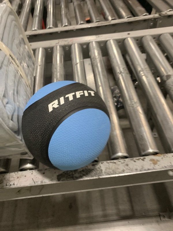 Photo 1 of RitFit Weighted Medicine Ball - Non-Slip Rubber Shell & Dual Texture Grip - Workout Exercise Ball for Core Strength, Balance Training, Coordination Fitness - Multiple Weights & Colors