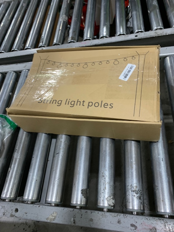 Photo 1 of 6 Pack 10 ft Heavy Duty Metal String Light Poles Adjustable Outdoor Lighting Stand for Patio,Backyard,Garden,Party & Wedding Rustproof & Sturdy with Hooks