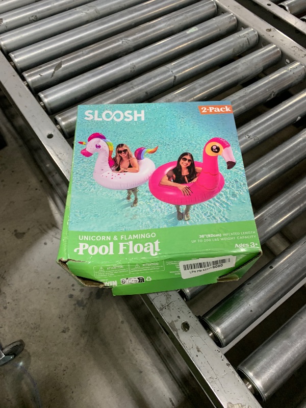 Photo 1 of JOYIN 2-Pack Flamingo Unicorn Pool Float - Fun Floaties Inflatable Swimming Pool Tubes Toys Party Decorations, Summer Vacation Lake Beach Floaty Swim Rings Raft Lounger for Adults & Kids