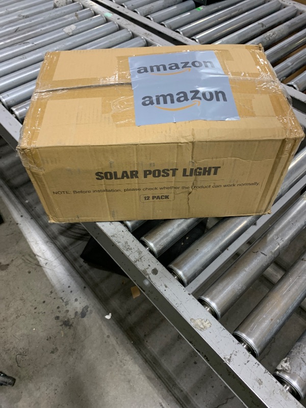 Photo 1 of APONUO Solar Post Cap Lights, Warm Light& Flickering Flame Fence Post Lights for 3.5x3.5 4x4 Wooden/Vinyl Posts, Waterproof Deck Posts Light Solar Powered for Garden/Patio/Porch, Black 12 Packs