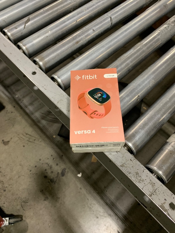 Photo 1 of Fitbit Versa 4 Fitness Smartwatch with Daily Readiness, GPS, 24/7 Heart Rate, 40+ Exercise Modes, Sleep Tracking and more, Pink Sand/Copper Rose, One Size (S & L Bands Included)