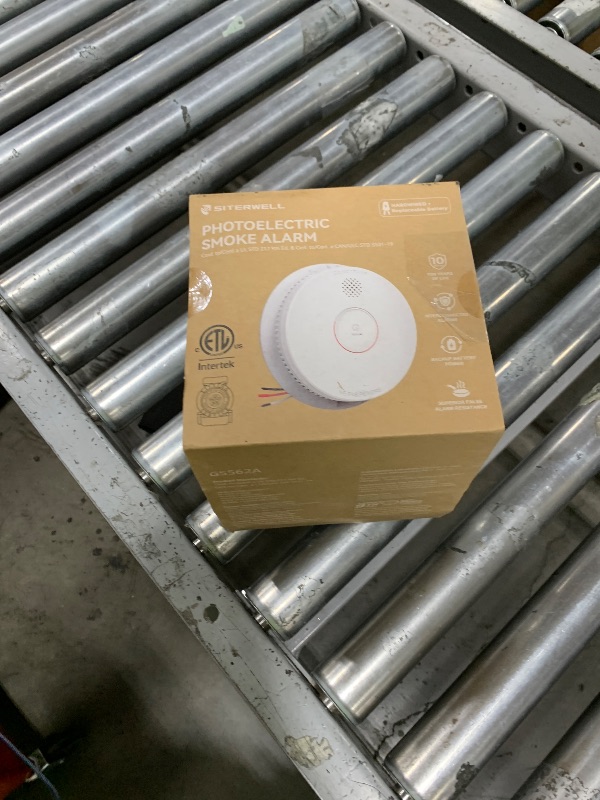 Photo 1 of Siterwell  Detector, Hardwired Interconnected Smoke Detector, Photoelectric Smoke Alarm with 9V Backup Battery, Fire Alarm with Test/Silence Button, ETL-9th Listed, GS562A, 4 Packs