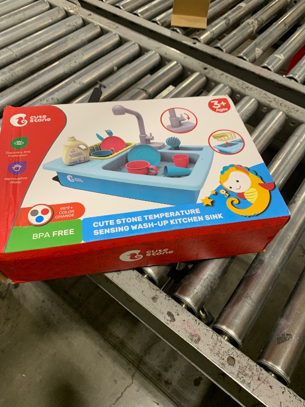 Photo 1 of CUTE STONE Color Changing Kitchen Sink Toys, Children Electric Dishwasher Playing Toy with Running Water, Upgraded Faucet, Automatic Water Cycle System Play House Pretend Role Play Toys for Boys Girls