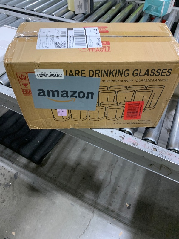 Photo 1 of Collins Everyday Drinking Glasses Set of 16 Drinkware Kitchen Glasses for Cocktail, Iced Coffee, Beer, Ice Tea, Wine, Whiskey, Water, 8 Tall Highball Glass Cups & 8 Short Old Fashioned