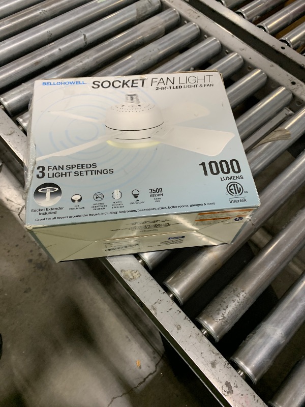 Photo 1 of Bell+Howell Socket Breeze Cool Light Deluxe Silver – Ceiling Fans with LED Lights and Remote Control, Replacement for Lightbulb - Bedroom, Kitchen, Living Room,1000 Lumens / 5000 Kelvins
