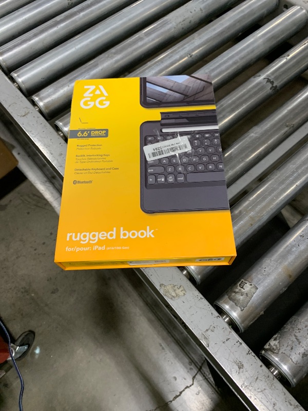 Photo 1 of ZAGG Rugged Book iPad 11" (A16)/ 10.9" (Gen 10) Case - Durable Wireless Keyboard Case, Military-Grade Drop Protection, Multi-Device Pairing, Detachable Backlit Keyboard, Black