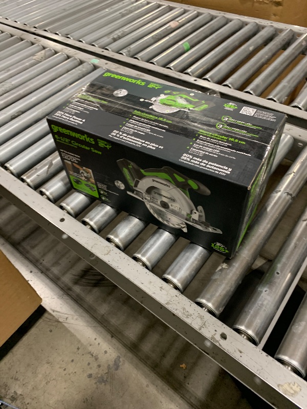 Photo 1 of Greenworks 24V Brushless Cordless 6-1/2" Circular Saw Kit, 4,800 RPM, 0°-50° Bevel Cut Capacity,Adjustable Cutting Depth 45°/90°, With 24V 4Ah Battery and 2ah Fast Charger