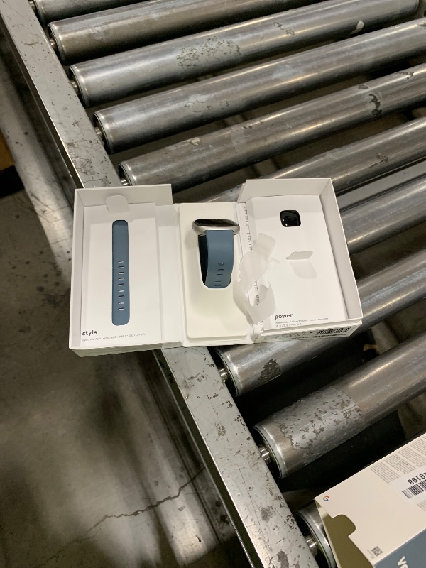 Photo 1 of Fitbit Versa 4 Fitness Smartwatch with Daily Readiness, GPS, 24/7 Heart Rate, 40+ Exercise Modes, Sleep Tracking and more, Waterfall Blue/Platinum, One Size (S & L Bands Included)