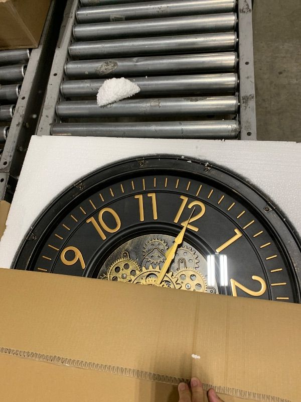 Photo 1 of AYRELY® 24IN Decorative Moving Gear Large Wall Clock, Oversized Industrial Steampunk Gears, Big Numerals Wall Clock for Modern Living Room Decor (Black)