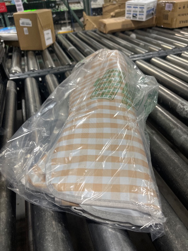 Photo 1 of Beyond Thursday Cute Gingham Picnic Blanket, Waterproof Foldable, in Large 80x60in and Extra Large 80x80in, Portable Compact Beach Blanket, Oversized XL Outdoor Mat (Tan, X-Large)