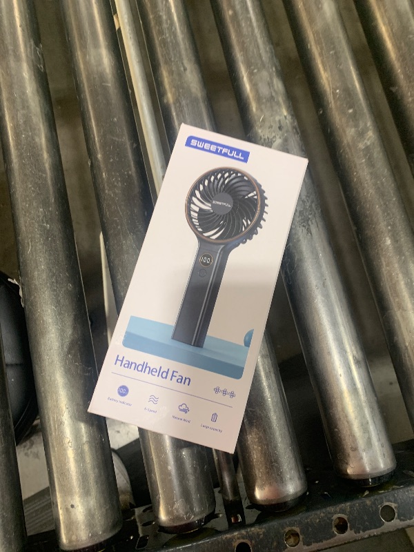 Photo 1 of SWEETFULL Handheld Portable Fan, 5000mAh Rechargeable Battery, 6 Speed Wind, LED Digital Display, Foldable Electric Personal Mini Travel Fan with Backup Power, Summer Essentials Gifts for Women Girl
