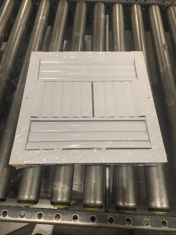 Photo 1 of 12" x 12" Duct Hole Aluminum 4-Way Air Supply Diffuser - Adjustable AC Vent Cover with Multi-Shutter Damper, Plastic Seal for Quiet, Tight Fit, HVAC Diffuser for Ceiling Vent – Face Size 13.6" x 13.6"