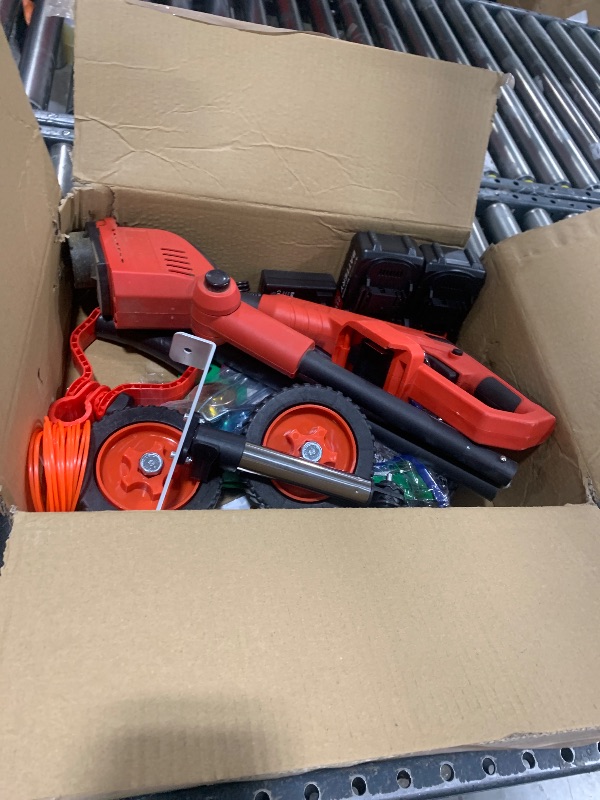 Photo 1 of Electric  Wacker Cordless, 4 in 1 Lawn Mower Grass Edger with 2 Pcs 21V Batteries Powered & Detachable Wheels, 12? Foldable and Lightweight Grass Trimmer/Brush Cutter, Weed Eater Garden and Yard