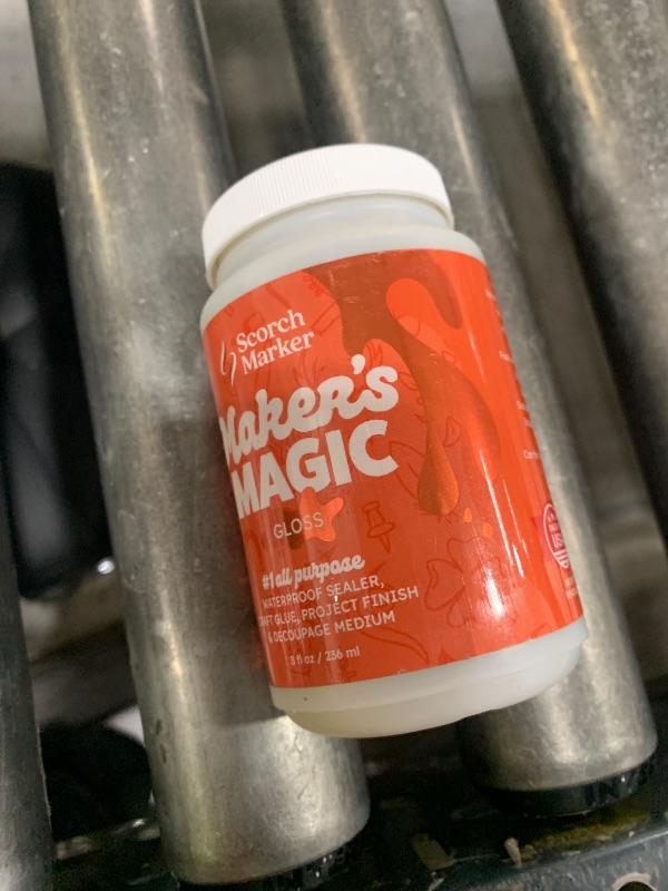 Photo 1 of SCORCH MARKER - Maker’s Magic Sealer - Gloss Finish 8oz, All Purpose Glue, Waterbase & Waterproof Sealer for Crafts, Clear Glue for Glitter, Adhesive for Crafts, Decoupage, Wood, Fabric & More, 1 Pack