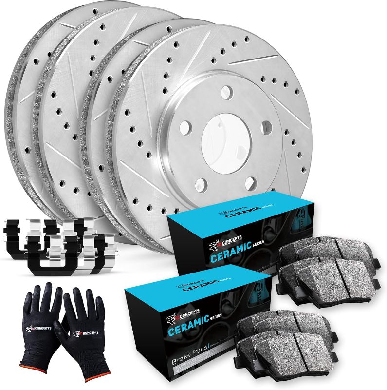 Photo 1 of R1 Concepts Front and Rear Brakes and Rotors| Hardware Included| Front and Rear Ceramic Brake Pads and Rotors Kit| Fits 2010-2015 Hyundai Tucson; 2011-2016 Kia Sportage
