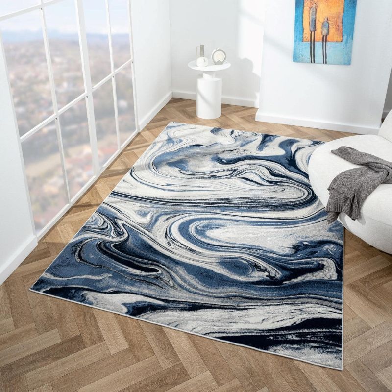 Photo 1 of Luxe Weavers Modern Abstract Marble Swirl Area Rug 8x10ft
