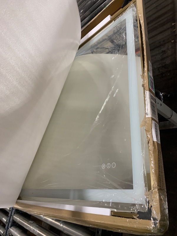 Photo 1 of LOAAO 40"X38" LED Bathroom Mirror with Lights, Anti-Fog, Dimmable, Backlit + Front Lit, Lighted Bathroom Vanity Mirror for Wall, Memory Function, Tempered Glass, ETL Listed
