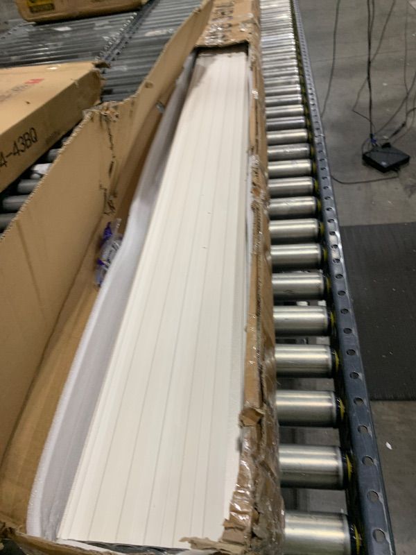 Photo 1 of 8-Pack WPC Slat Wall Panels, 96 x 6.6 in Decorative Acoustic Slats 3D Wall Panels, Water-Proof and Easy Installation, Teak
