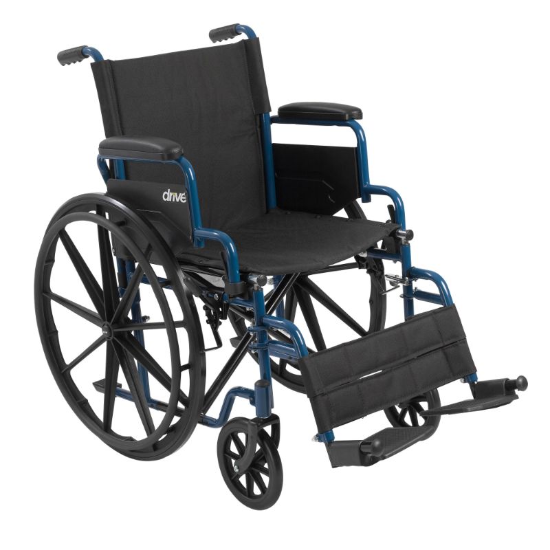 Photo 1 of Drive Medical Blue Streak Wheelchair with Flip Back Desk Arms and Swing Away Footrests - 18" Seat
