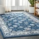 Photo 1 of JONATHAN Y MDP101A-8 Modern Persian Vintage Moroccan Traditional Navy/Light Gray 8 ft. x 10 ft. Area Rug, Country Floral, Pet Friendly, Stain Resistant, Easy to Clean, for Living Room, Bedroom
