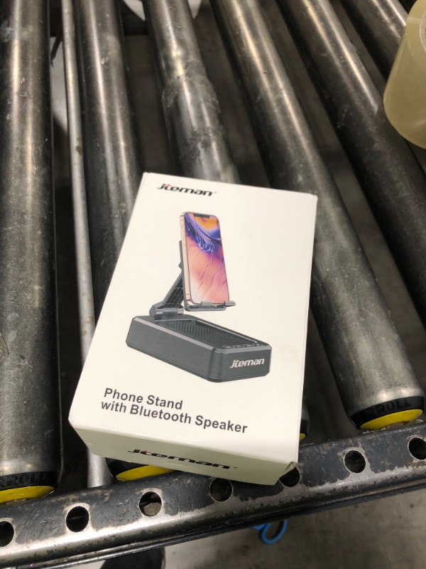 Photo 1 of Cell Phone Stand with Wireless Bluetooth Speaker and Anti-Slip Base HD Surround Sound Perfect for Home and Outdoors with Bluetooth Speaker for Desk Compatible with iPhone/ipad/Samsung Galaxy