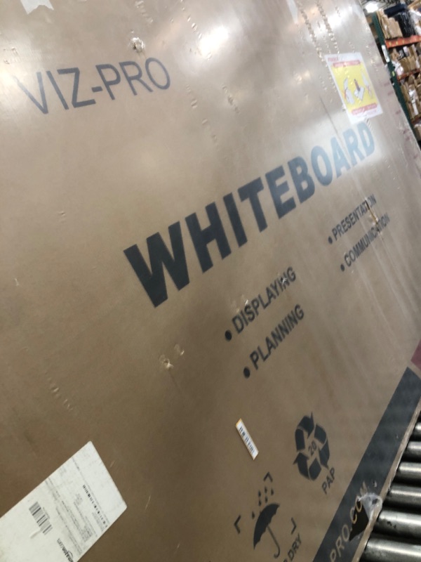 Photo 1 of VIZ-PRO Dry Erase Board/Whiteboard, 72 x 48 Inches, Wall Mounted Board for School Office and Home 6' x 4'