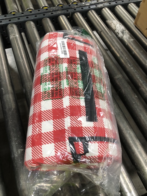 Photo 1 of ZAZE Picnic Blanket Extra Large Waterproof, 80''x80''Checkered Picnic Blankets Beach, Outdoor, Camping on Grass Accessories Couple Ideas Wedding Registry Gifts (Red and White)
