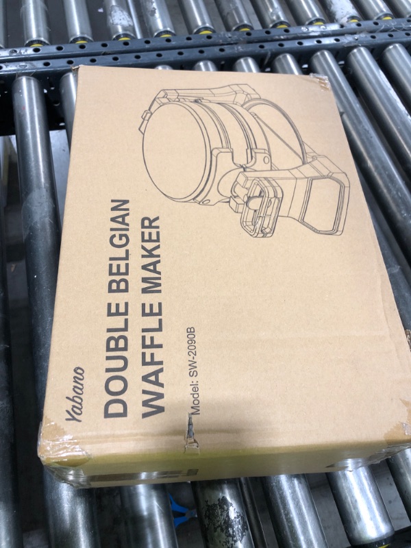 Photo 1 of Belgian Waffle Maker, Classic Rotating Waffle Iron with Nonstick Plates, Removable Drip Tray and Cool Touch Handles, Double Flip Waffle, Rotating Belgium Waflera Maker by Yabano, Brushed Stainless