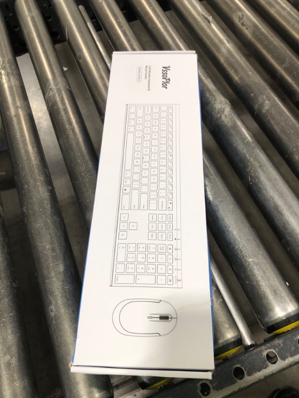 Photo 1 of Wireless Keyboard and Mouse, Vssoplor Rechargeable Quiet Full-Size Keyboard and Mouse Combo Set Ultra Slim Design for Laptop, PC, Notebook, Desktop-Dark Gray