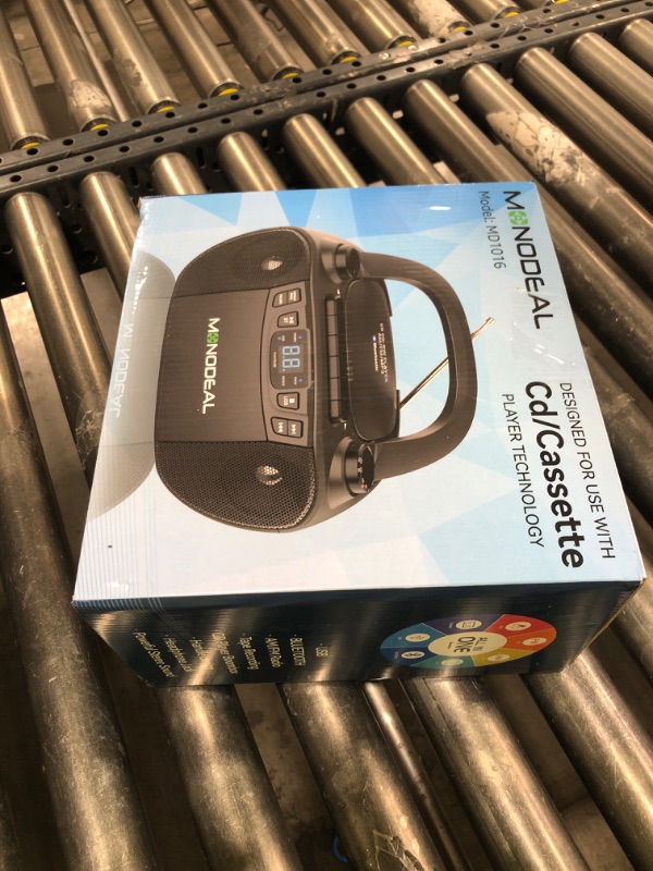 Photo 1 of MONODEAL Boombox CD and Cassette Player Combo,Boom Box CD Player AM FM Radio,Multi-Functional Portable Cassette Tape Player with Bluetooth,Tape Recording,USB/AUX,AC/DC Power,Headphone Jack for Gift