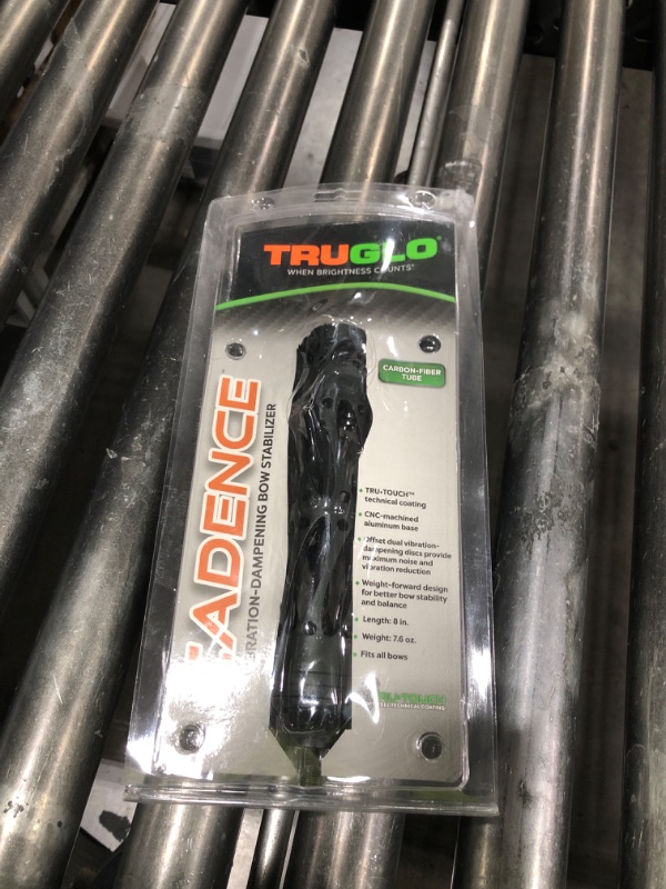 Photo 1 of TruGlo Cadence Vibration-Dampening Noise Reducing Lightweight 8" Hunting Archery Bow Stabilizer for Improved Bow Balance & Stability, Carbon