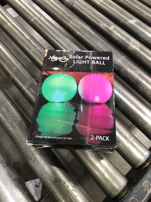 Photo 1 of HAPIKAY Solar Floating Pool Lights - Pack of 2 Solar Powered Color Changing 14-inch Balls - Float or Hang in Pool Garden Backyard Pond Party Decorations - Inflatable Wateproof