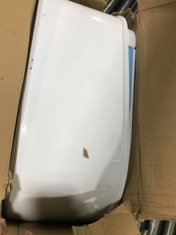 Photo 1 of Bedside Commode Toilet for Elderly, Portable Toilet for Adults with Full-Surround Anti-Slip, Armrests, Double Layer Odor Sealed, Bedside Commode Chair for Toilet with Arms, Blue